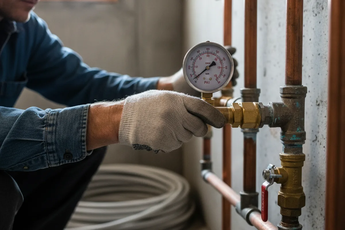 Pressure testing a repaired line during Water Line Repair in Glendale
